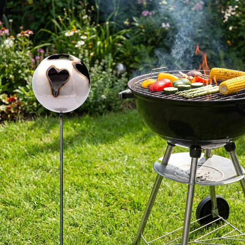 Feuerkugel Motiv Herz Ø 13cm aus Edelstahl