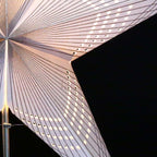 Leuchtstern Prisma weiß Glitter/silber 5 Zacken ca. 60 cm mit Magnetverschluss