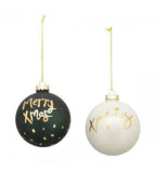 Christbaumkugeln 2-er Set aus Glas ca. 8cm Durchmesser