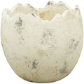Oster Pflanzgefäß in Eiform aus Zement in Creme-Weiß ca. 17x17x15 cm