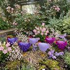 Metallhühner 3er Set in Lila, Violett & Beerenfarben – dekorative Hühnerfiguren