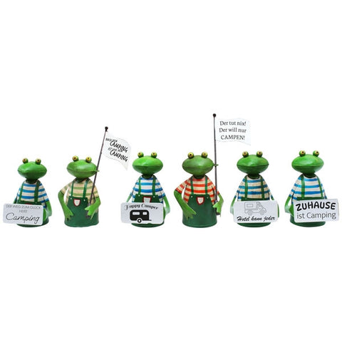 Zaunhocker Camping Frosch aus Metall ca. 26 cm zur Wahl  6 Varianten