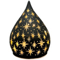 LED Licht Lumière, schwarz, Glas, 10x10x12 cm mit Timerfunktion 6H/18H, ohne Batterie (3xAA)