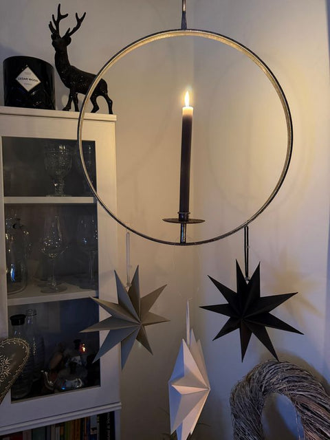 Dekoring mit Kerzenhalter ArgenT aus Metall ca. Ø 48 cm