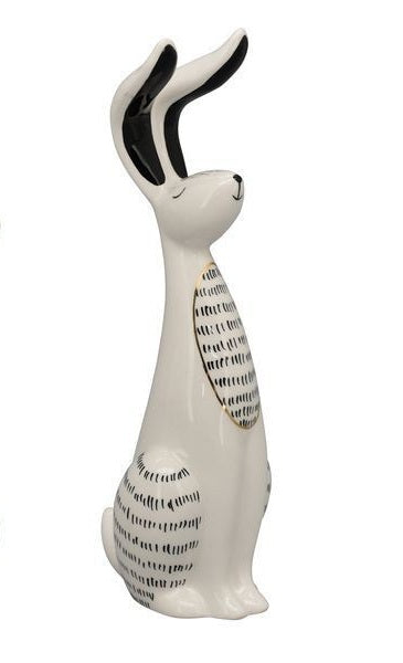 XOXO Hase aus Keramik schwarz/weiß aus Keramik ca. 9,3x8,3x26,6 cm