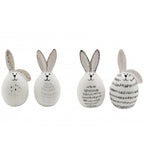 Osterhasen 4-er SET XOXO aus Keramik ca. 8,5 cm groß