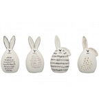 Osterhasen 4-er SET XOXO aus Keramik ca. 8,5 cm groß