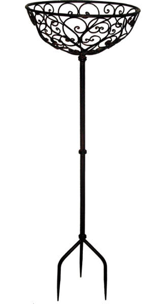 Blumensteckkorb Metall dunkelrostfarben 120 cm – großer Blumenständer