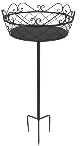 Blumensteckkorb Metall dunkelrostfarben 100 cm – großer Steckkorb