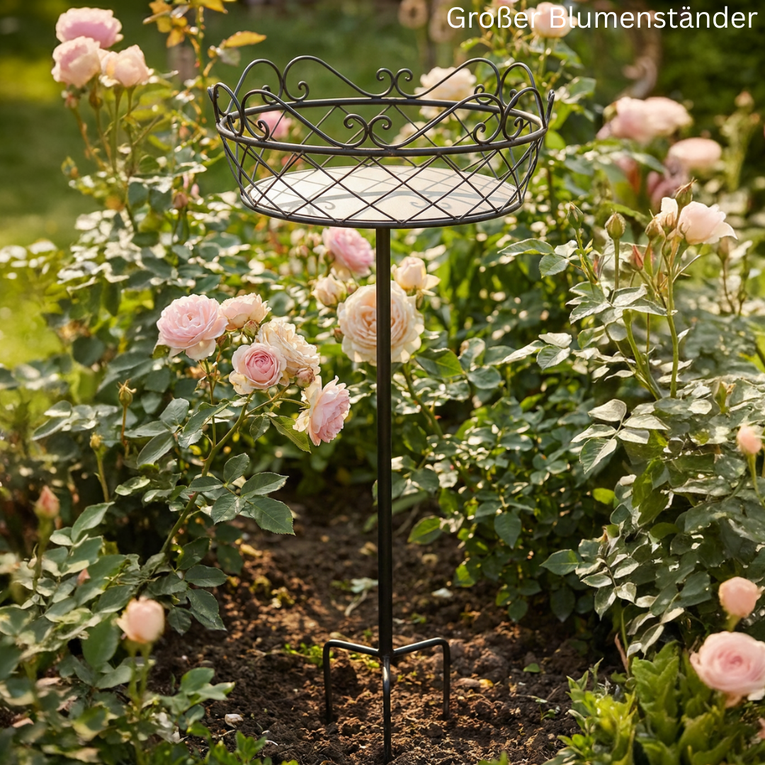 Blumensteckkorb Metall dunkelrostfarben 100 cm – großer Steckkorb
