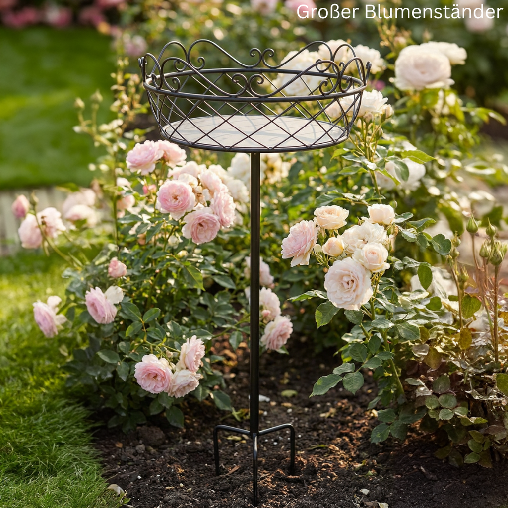 Blumensteckkorb Metall dunkelrostfarben 100 cm – großer Steckkorb