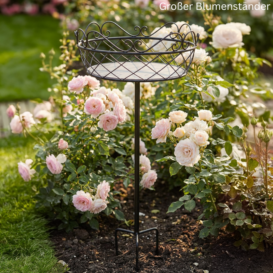 Blumensteckkorb Metall dunkelrostfarben 100 cm – großer Steckkorb