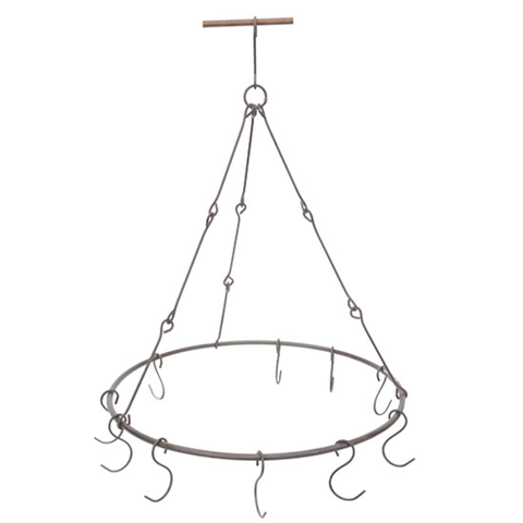 Hängering Kräuterkrone Metall dunkel patiniert Ø 40 cm – Küchen & Gartendeko
