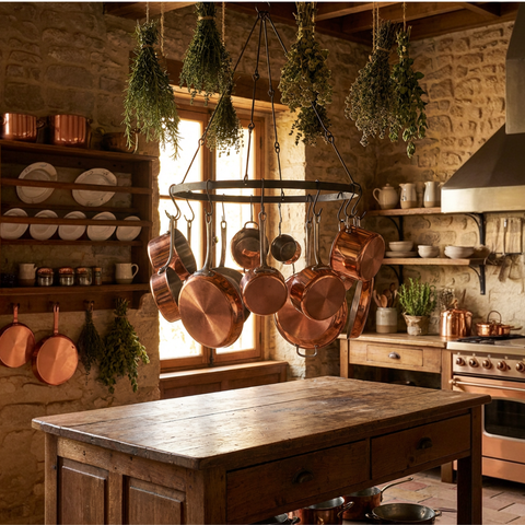 Hängering Kräuterkrone Metall dunkel patiniert Ø 40 cm – Küchen & Gartendeko