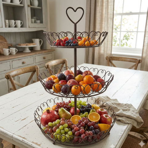 Etagère Metall dunkelbraun 72 cm – 3-stöckige Etagere Aufbewahrung