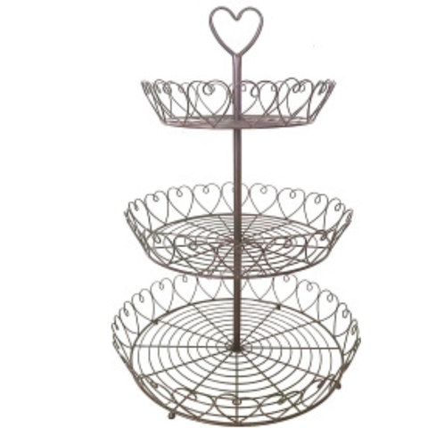 Etagère Metall dunkelbraun 72 cm – 3-stöckige Etagere Aufbewahrung