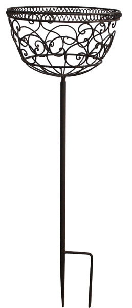 Blumensteckkorb Metall dunkelrostfarben Höhe 80 cm Pflanzkorb