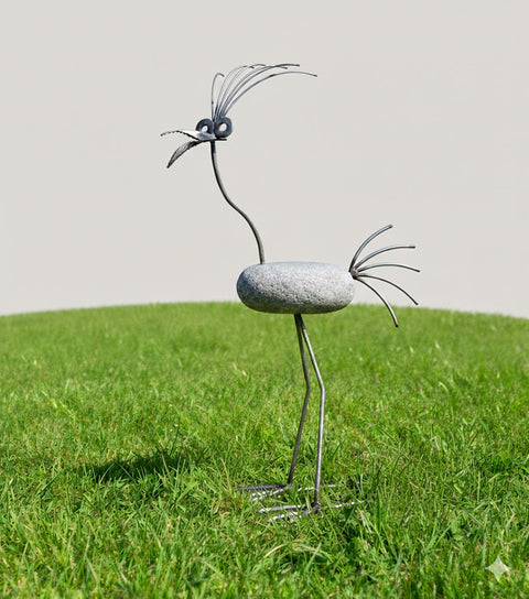 Steinvogel  SV 807 ca. 80cm hoch aus Granit und Edelstahl