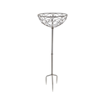 Blumensteckkorb Metall dunkelrostfarben 110 cm – Gartendeko Blumenständer