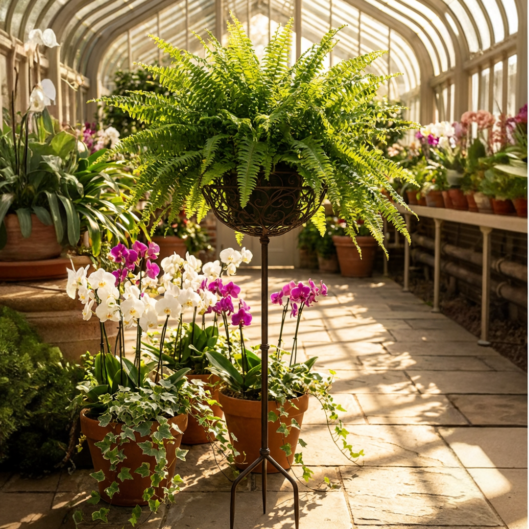 Blumensteckkorb Metall dunkelrostfarben 120 cm – großer Blumenständer