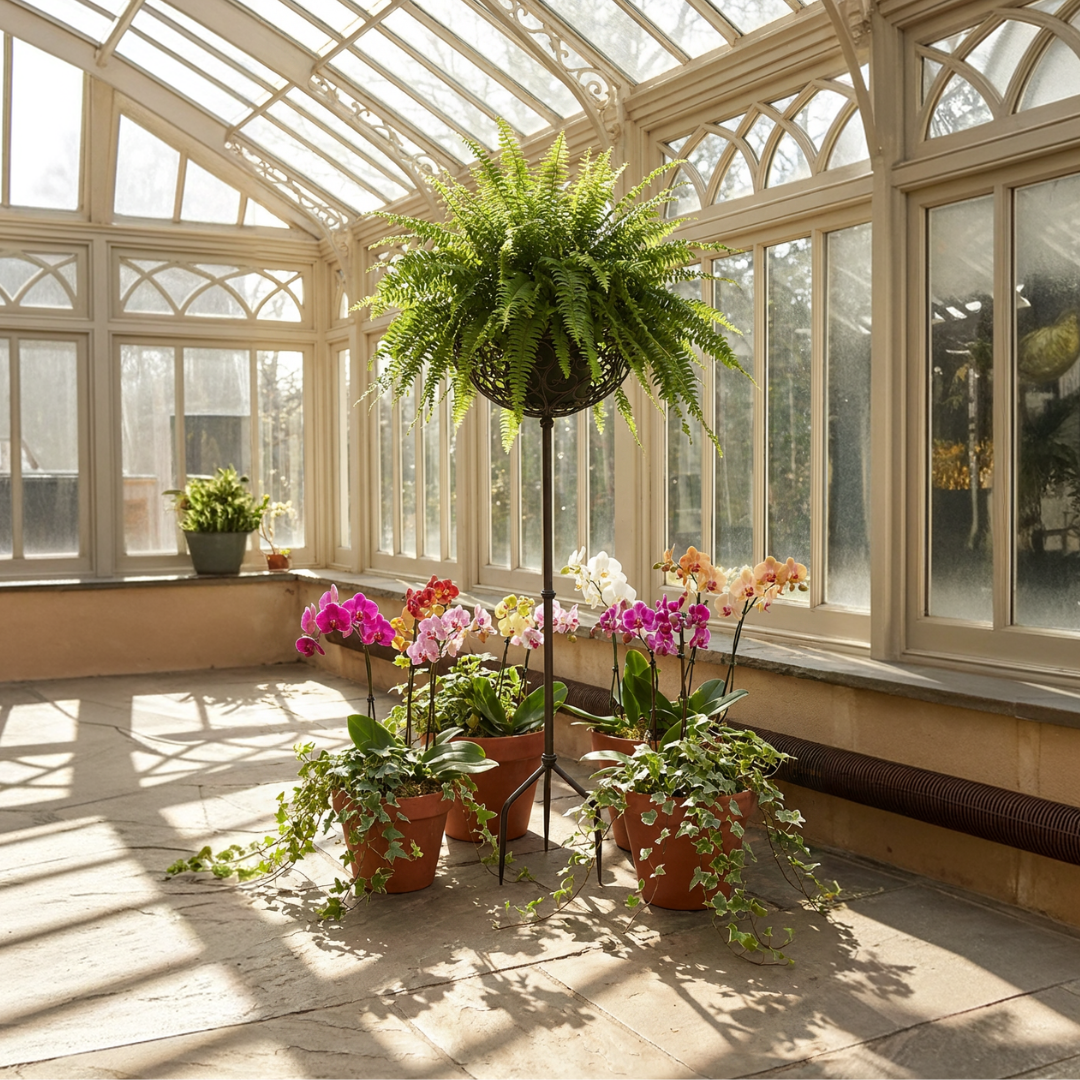 Blumensteckkorb Metall dunkelrostfarben 120 cm – großer Blumenständer