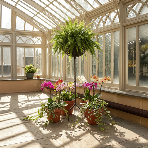 Blumensteckkorb Metall dunkelrostfarben 120 cm – großer Blumenständer