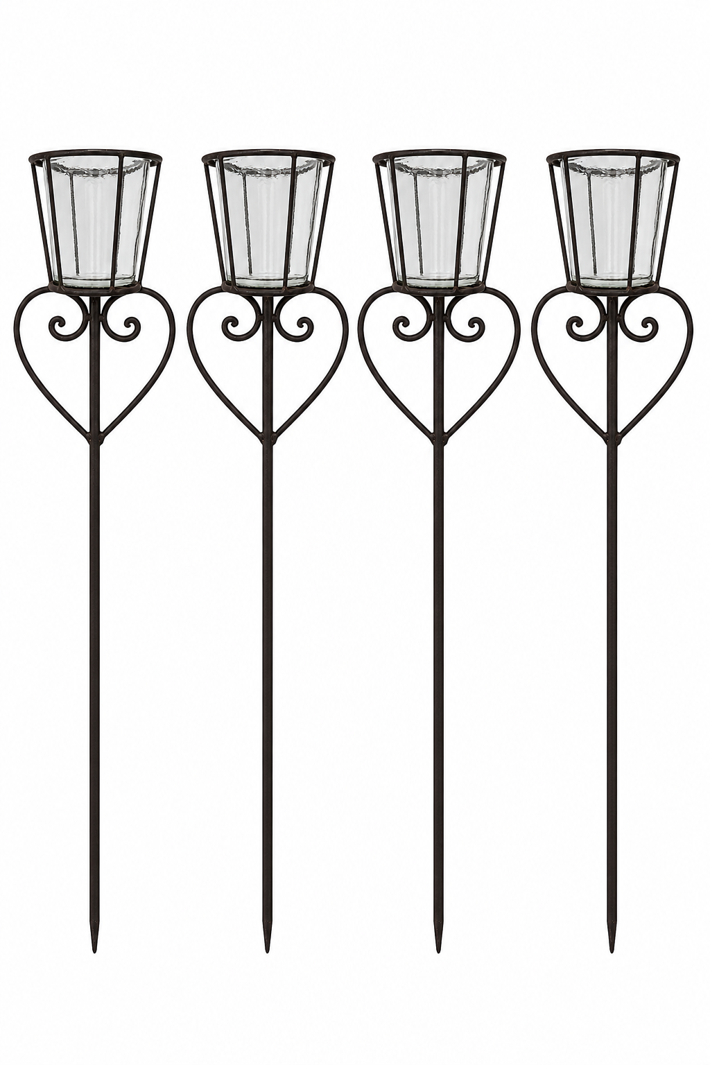 4er Set Stabwindlichter Gartenstecker 160 cm