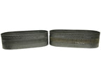 Pflanztopf oval 2er Set Metall Vintage – Gartendeko Blumentopf