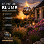 Feuerkugel Motiv Blume Ø 13cm aus Edelstahl