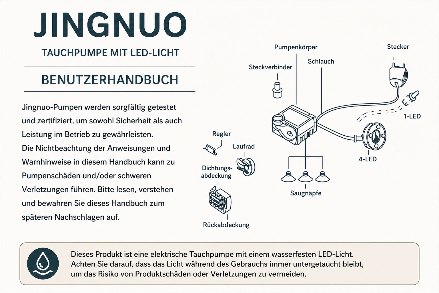 Gartenbrunnen Aqua grau mit LED – moderner Zimmer- & Gartenbrunnen