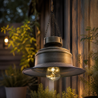 Solar Hängelampe aus Metall Vintage Stil – Outdoor Lampe für Garten & Terrasse