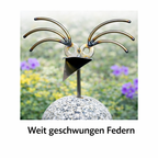 Steinvogel aus Granit und Edelstahl ca. 30 cm 4 Kopfformen zur Wahl