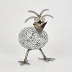 Steinvogel Küken stehend ca.13cm hoch aus Granit und Edelstahl