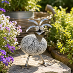 Steinvogel Küken stehend ca.13cm hoch aus Granit und Edelstahl