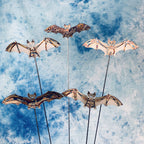 Gartenstecker Fledermaus aus Edelstahl  75 cm wetterfest