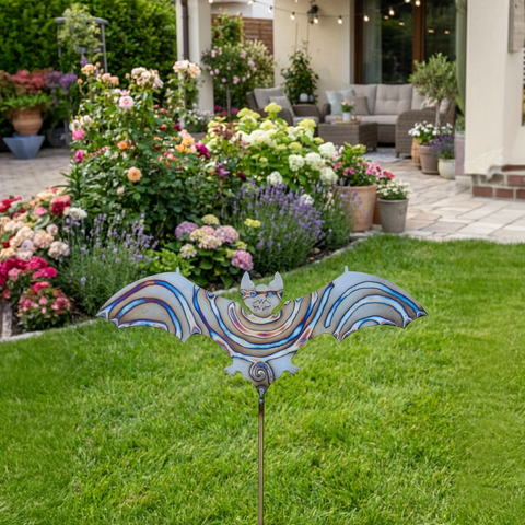 Gartenstecker Fledermaus aus Edelstahl  75 cm