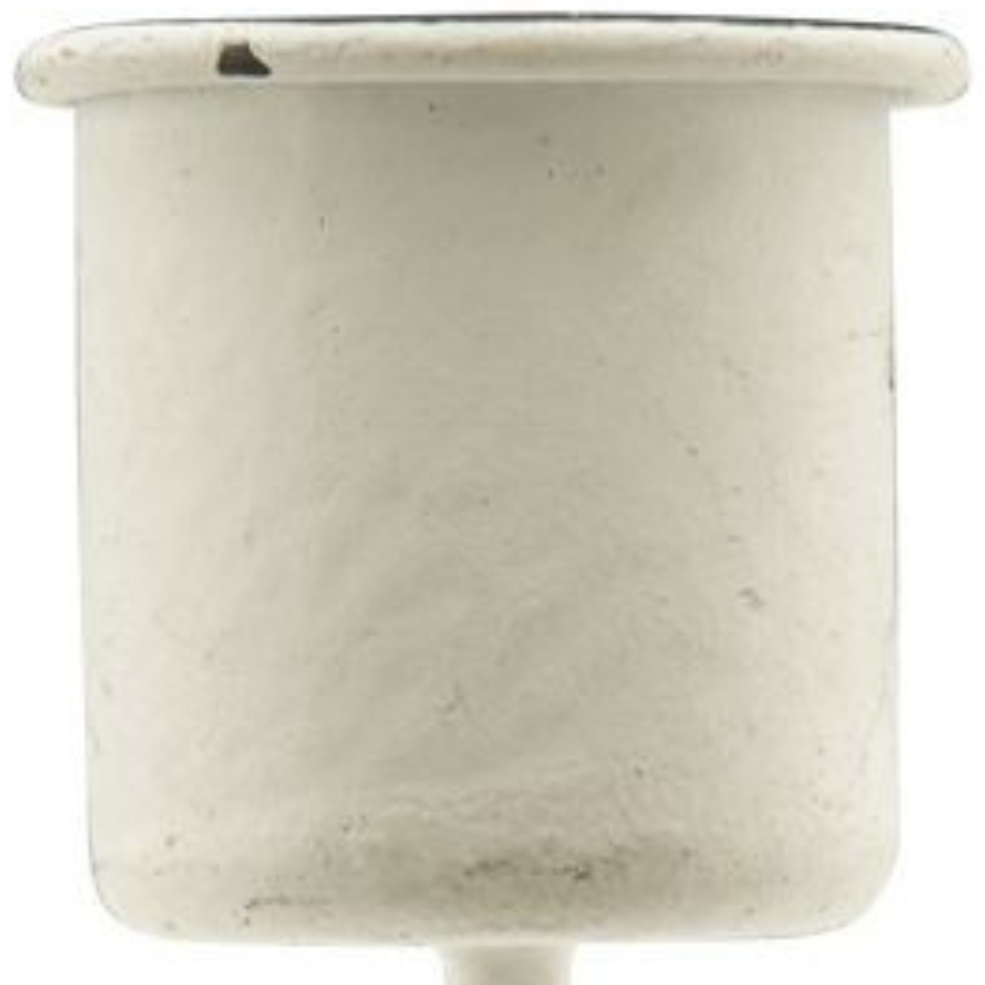 Kerzenhalter Claire Blanc, Shabby chic beige aus Metall für Kerzen Ø 22 mm ca. 10,5 cm hoch