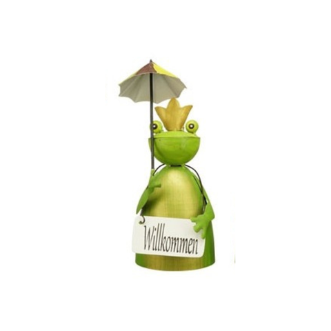Zaunhocker Wetterfrosch mit Sonnenschirm – 24 cm zur Wahl 4 Schilder