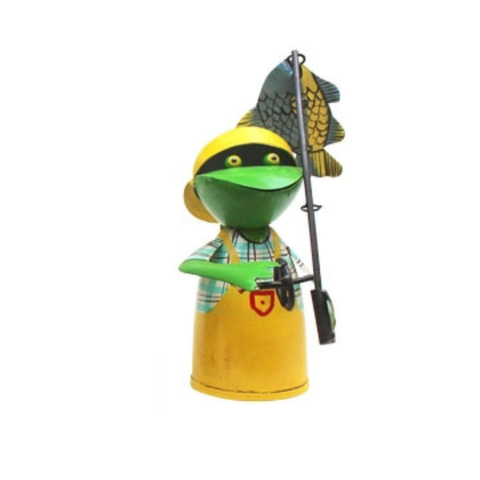 Zaunhocker Angler aus Metall 25 cm – Gartendeko in 4 Ausführungen