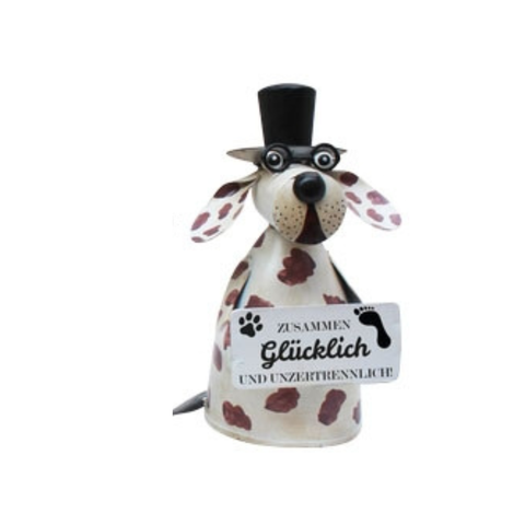 Zaunhocker Hund aus Metall – Gartenfigur für Zaun & Pfosten zur Wahl