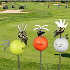 Gartenstecker Birdie Golfball Edelstahl 65 cm, Geschenk für Golfspieler