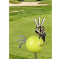 Gartenstecker Birdie Golfball Edelstahl 65 cm, Geschenk für Golfspieler