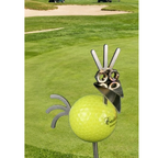 Gartenstecker Birdie Golfball Edelstahl 65 cm, Geschenk für Golfspieler