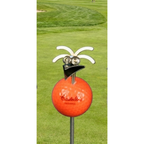 Gartenstecker Birdie Golfball Edelstahl 65 cm, Geschenk für Golfspieler