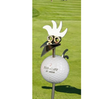 Gartenstecker Birdie Golfball Edelstahl 65 cm, Geschenk für Golfspieler