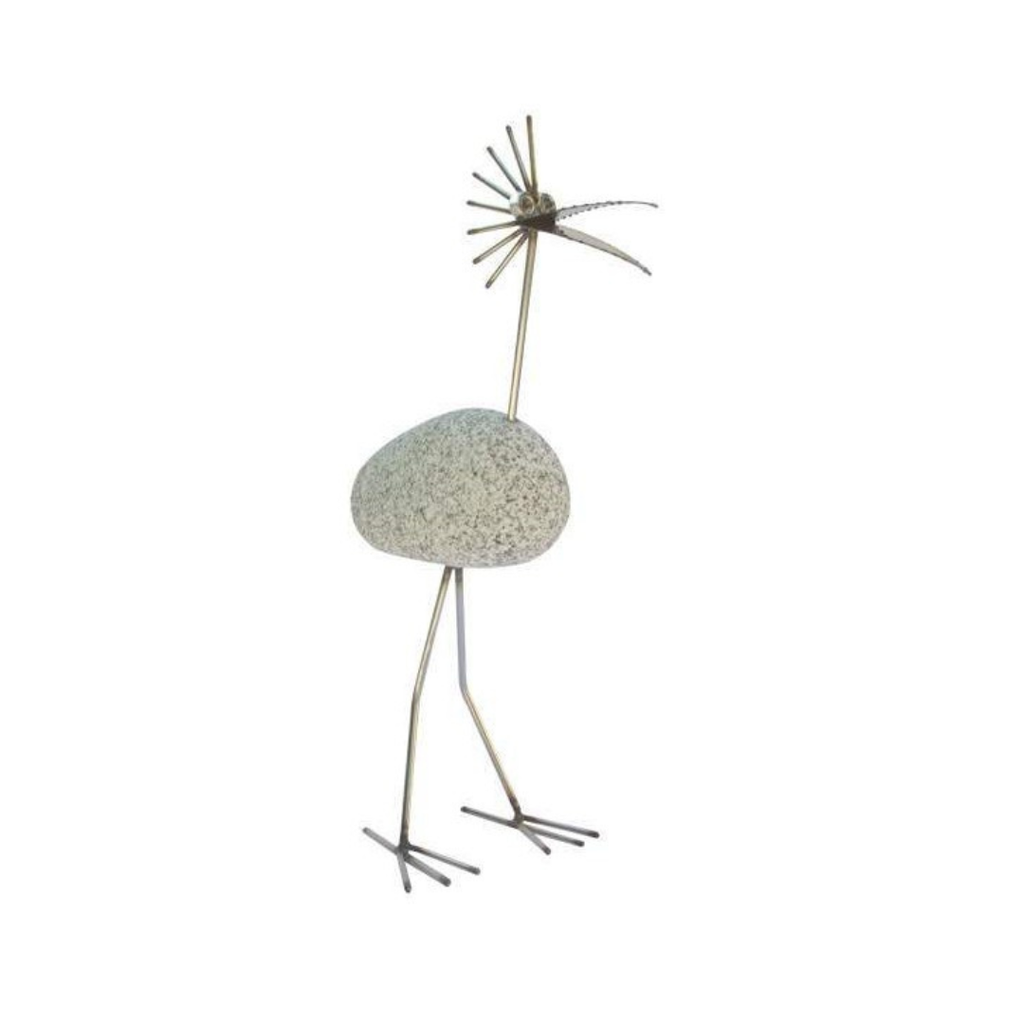 Steinvogel aus Granit Edelstahl ca. 45 cm Naturstein Deko
