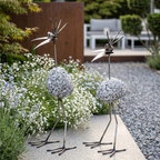 Steinvogel aus Granit und Edelstahl ca. 22 cm  2 Designs zur Wahl