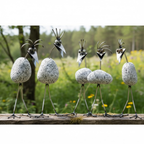 Steinvogel aus Granit und Edelstahl ca. 30 cm 5 Kopfformen zur Wahl