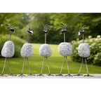 Steinvogel aus Granit und Edelstahl ca. 30 cm 5 Kopfformen zur Wahl