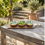 Holztablett Citron mit 3 Schalen – Zitronen Deko für Küche & Terrasse